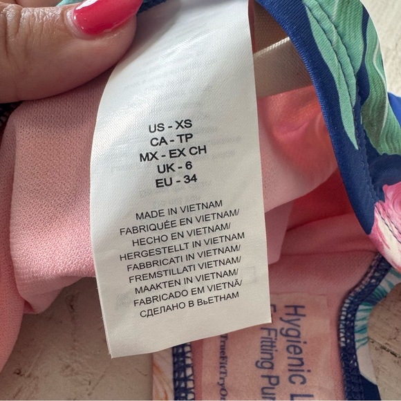 Hobie Floral Side Tie Bikini Bottom NWT size XS Blue‎ Tropical Hipster Swimsuit - Picture 9 of 14